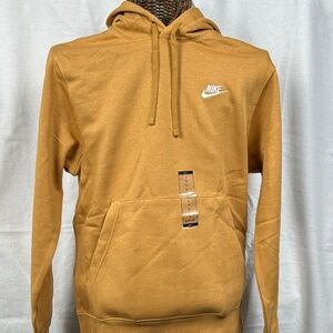 Nike Brown Pullover Hoodie White Logo New With Tags
